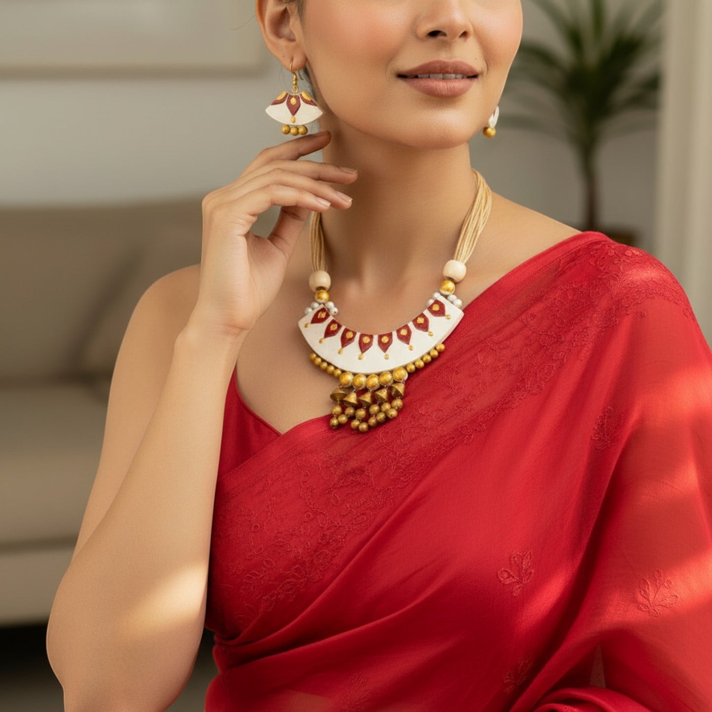 Handmade Terracotta Jewelry Set for Woman TRN107