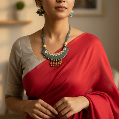 Handmade Terracotta Jewelry Set for Woman TRN107
