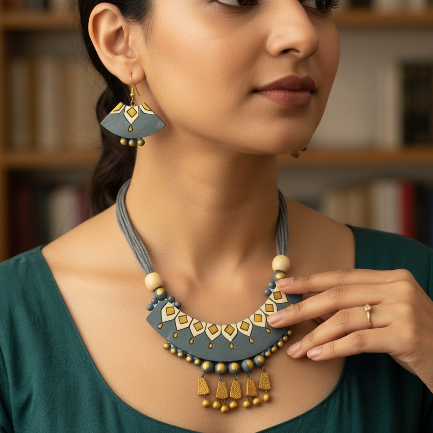 Handmade Terracotta Jewelry Set for Woman TRN107