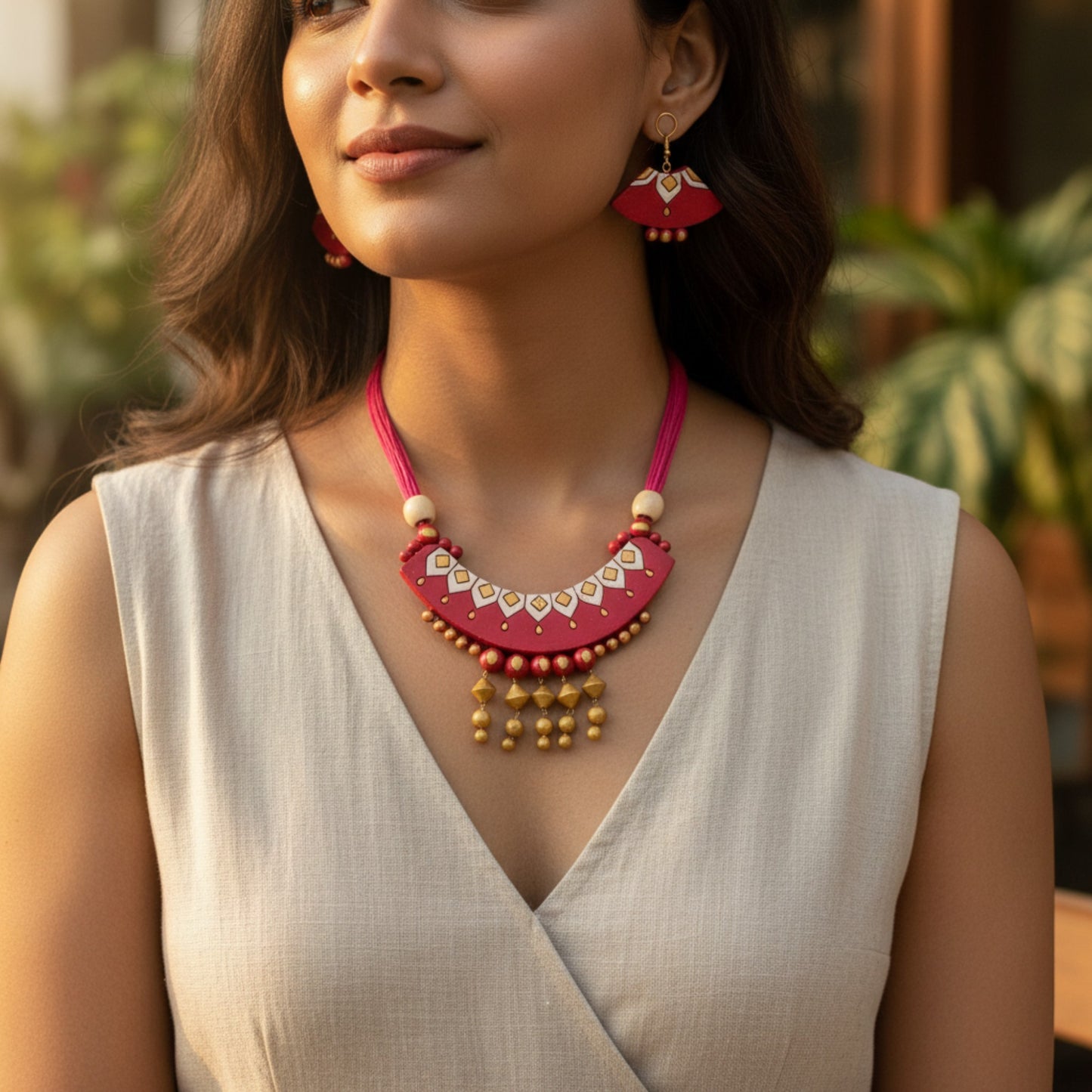 Handmade Terracotta Jewelry Set for Woman TRN107