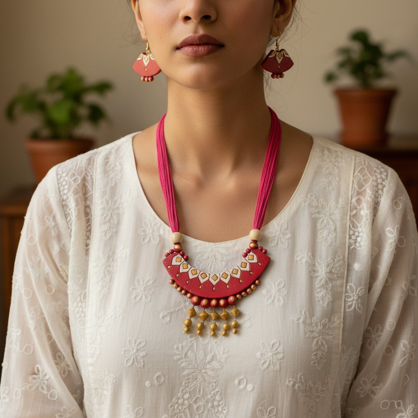 Handmade Terracotta Jewelry Set for Woman TRN107