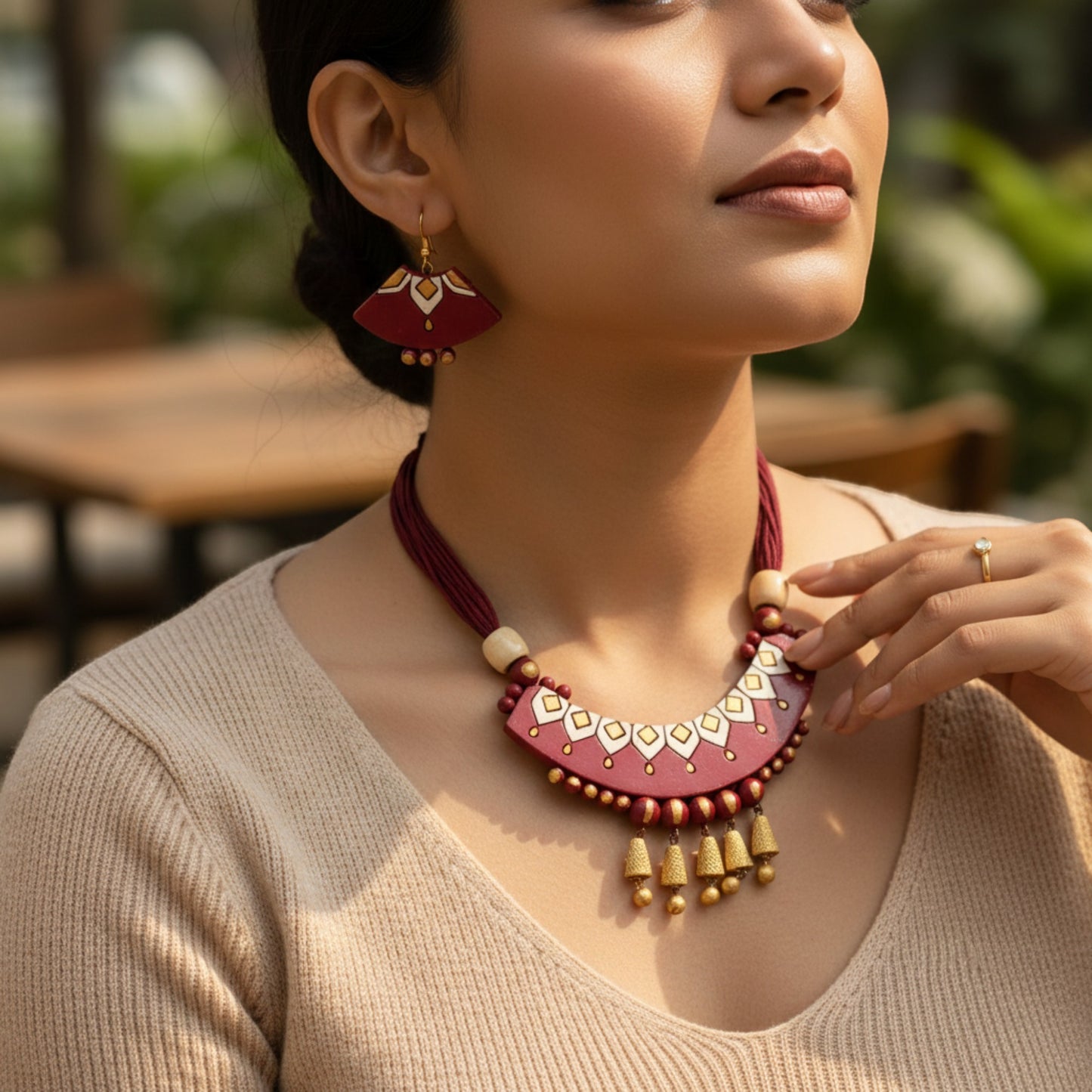 Handmade Terracotta Jewelry Set for Woman TRN107