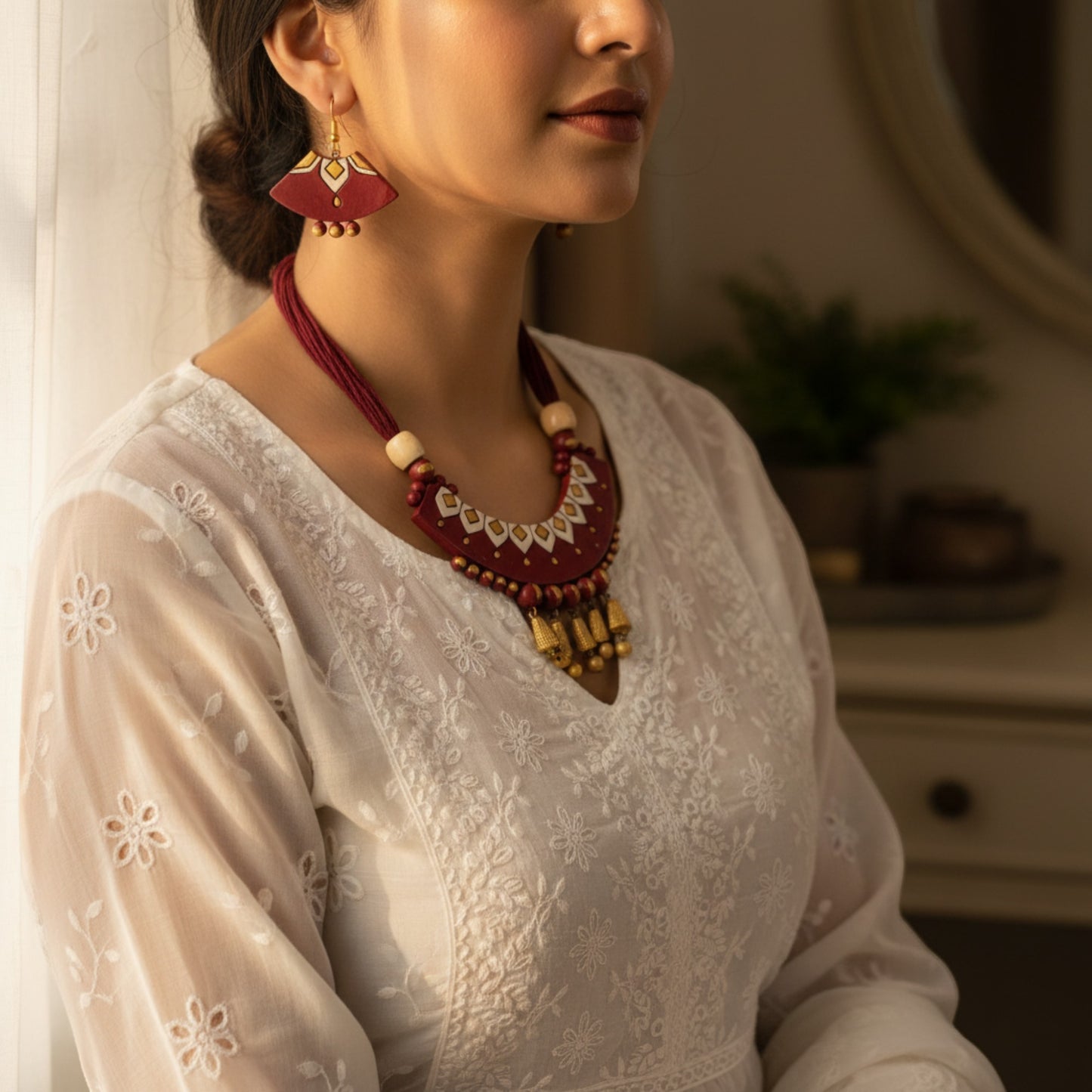 Handmade Terracotta Jewelry Set for Woman TRN107