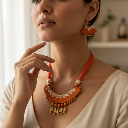 Handmade Terracotta Jewelry Set for Woman TRN107