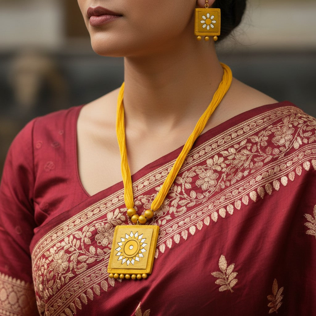 Handmade Terracotta Jewelry Set for Woman TRN115