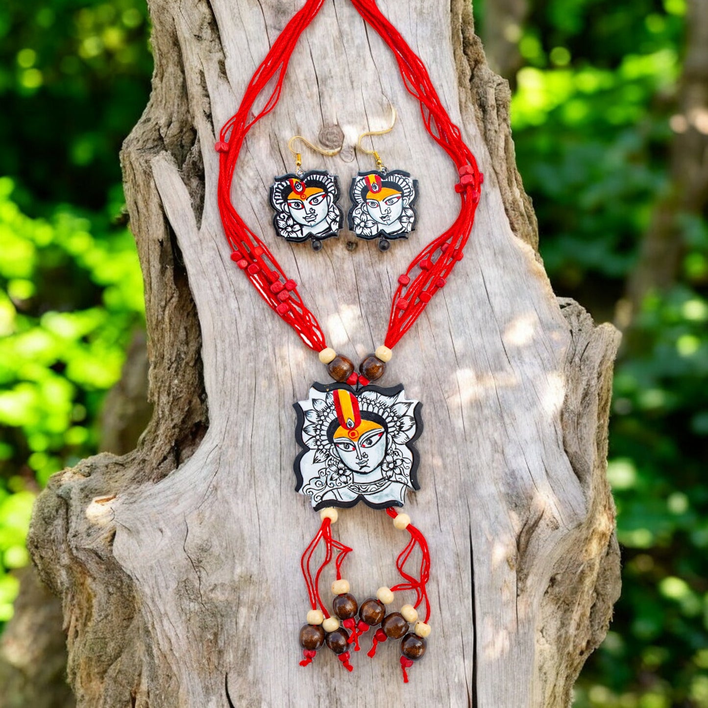Handmade Terracotta Jewelry Set Devi Durga TRN122