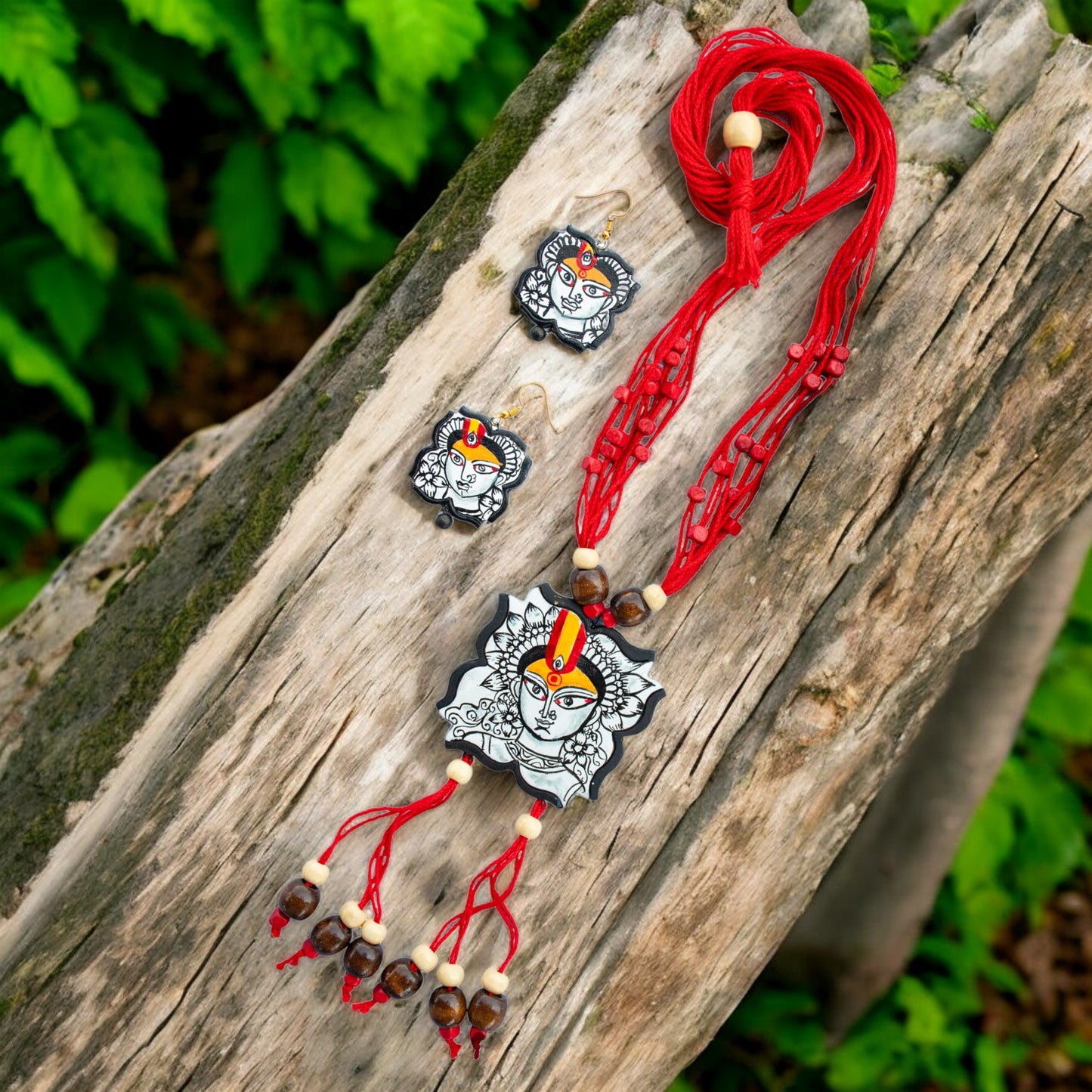 Handmade Terracotta Jewelry Set Devi Durga TRN122