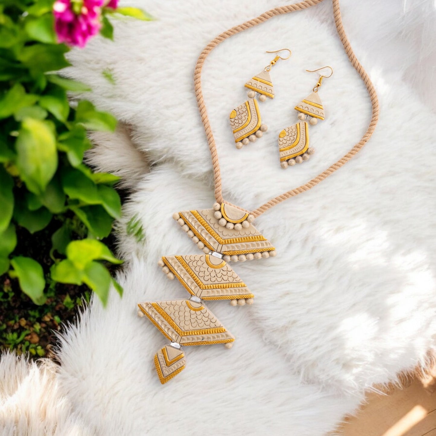 Handmade Terracotta Jewelry Set for Woman TRN125