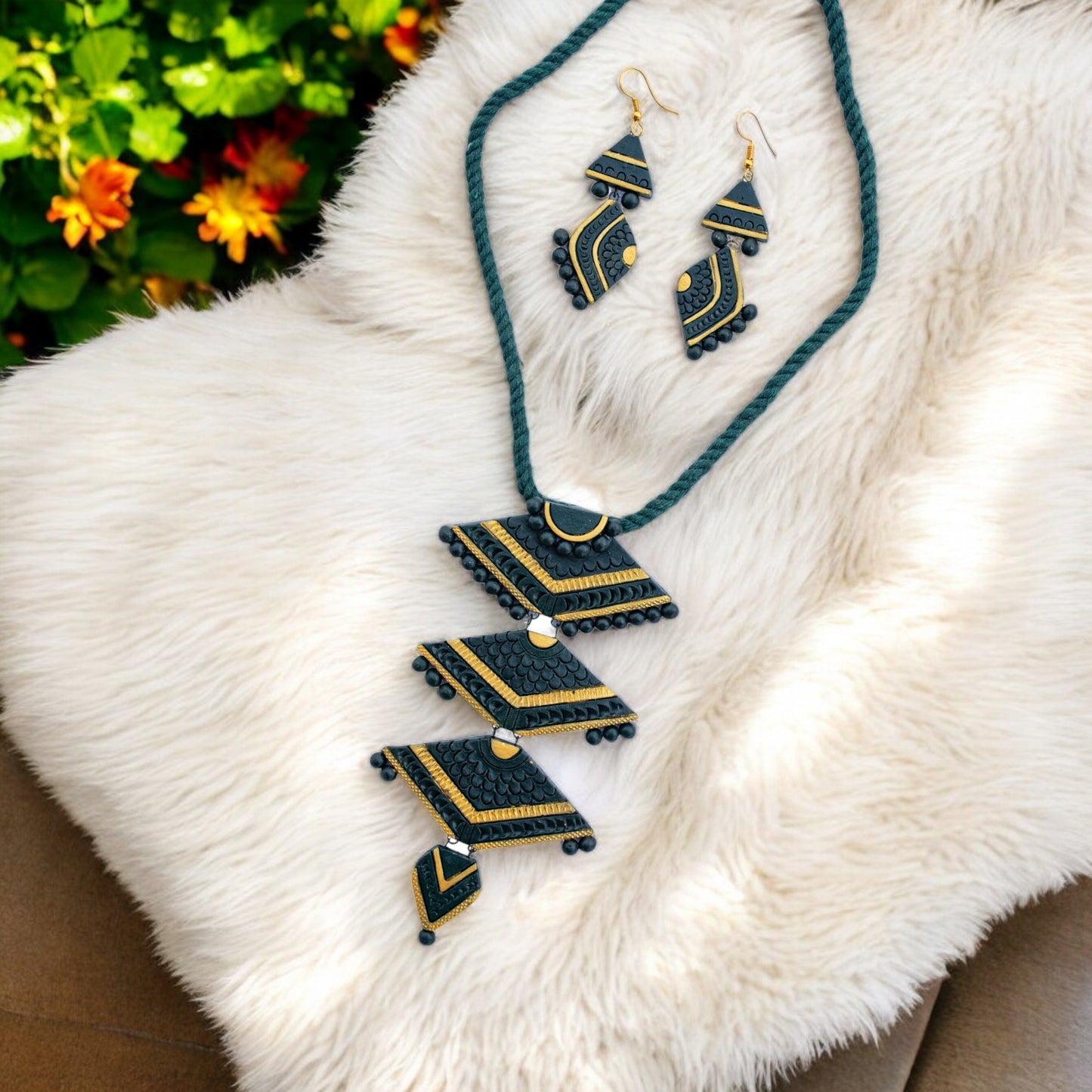 Handmade Terracotta Jewelry Set for Woman TRN125