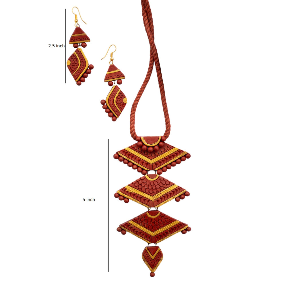 Handmade Terracotta Jewelry Set for Woman TRN125