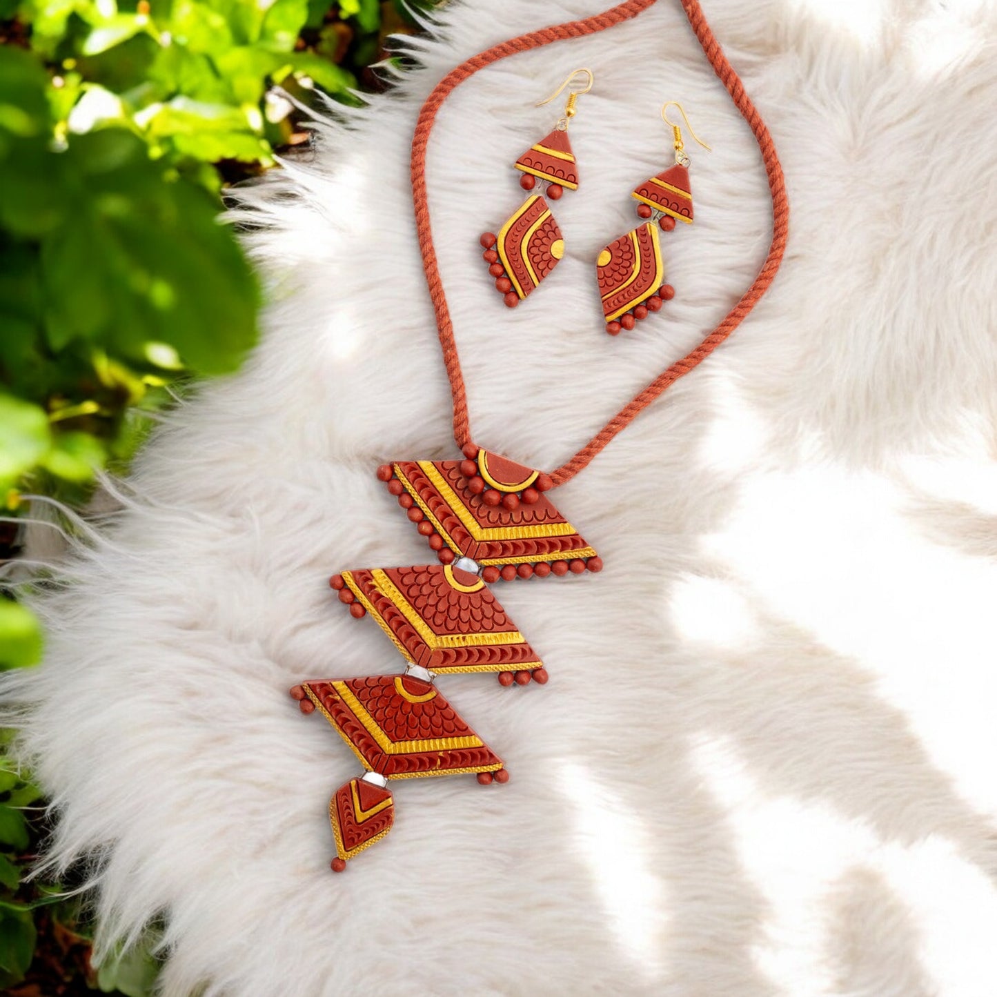 Handmade Terracotta Jewelry Set for Woman TRN125