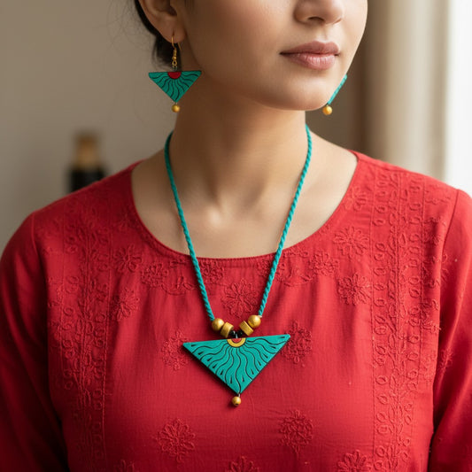 Handmade Terracotta Jewelry Set TRN132