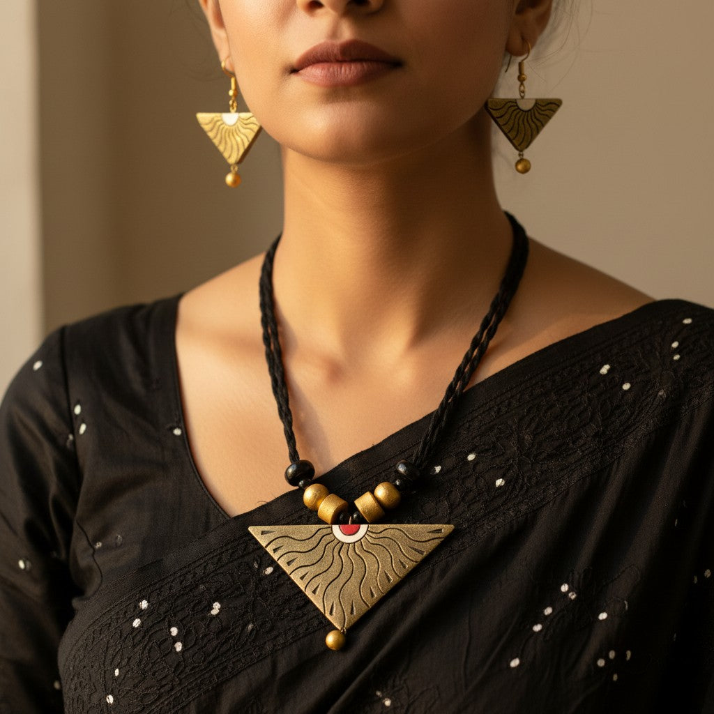Handmade Terracotta Jewelry Set TRN132