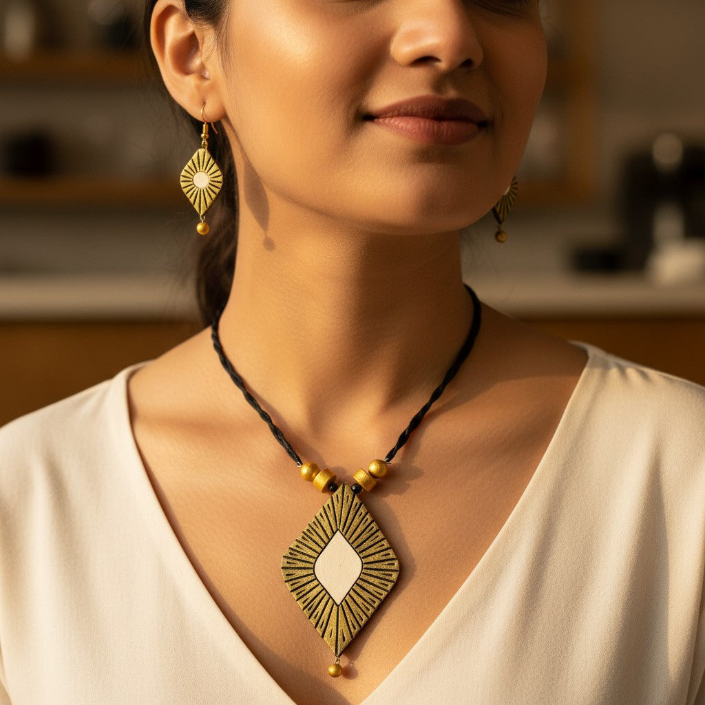 Handmade Terracotta Jewelry Set TRN132