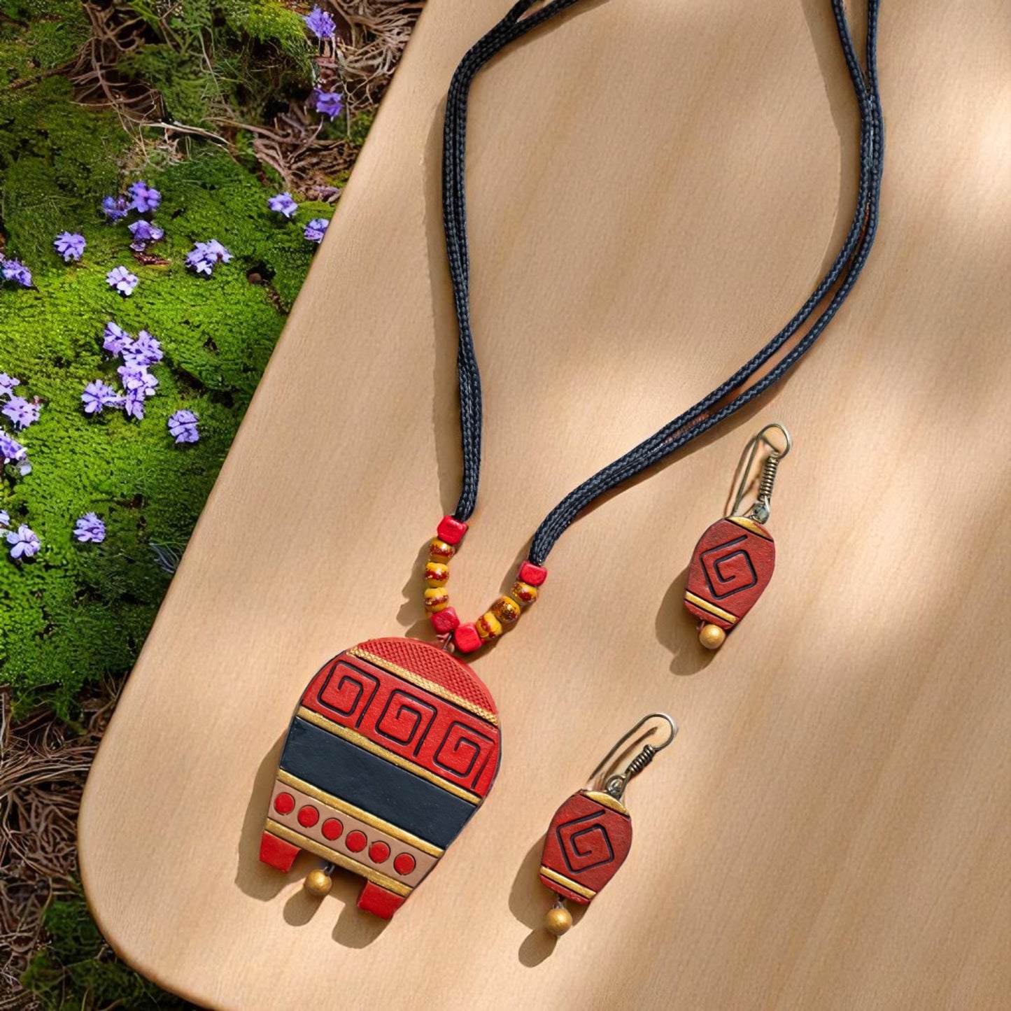Handmade Terracotta Jewelry Set for Women TRN144