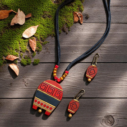 Handmade Terracotta Jewelry Set for Women TRN144