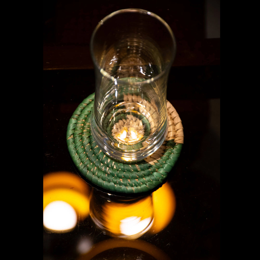 Handmade Sabai Grass Coasters (Set of 4) || Diameter 4"