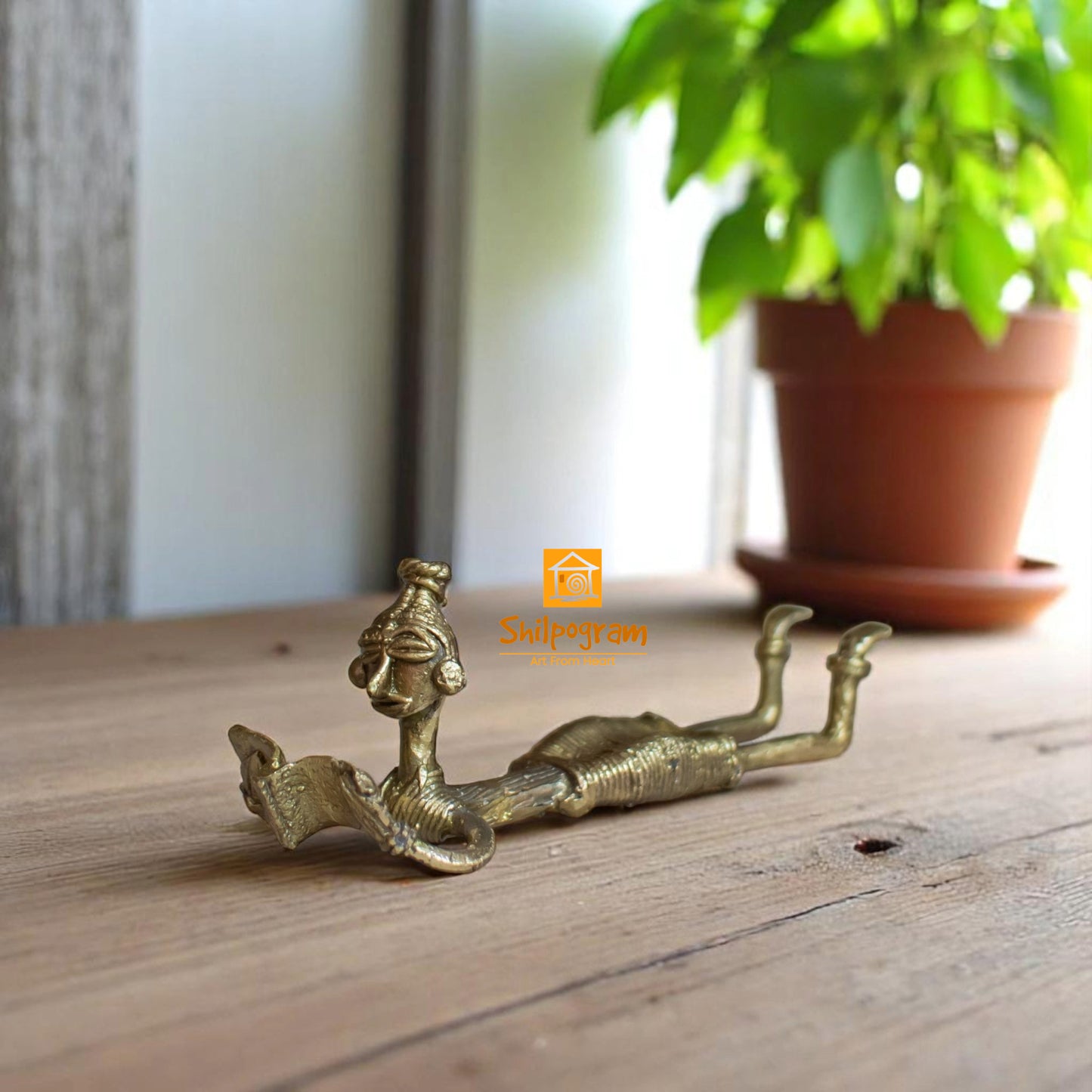 Dhokra Art Brass Metal Women Reading book Decorative Showpiece for Home Decor || D29