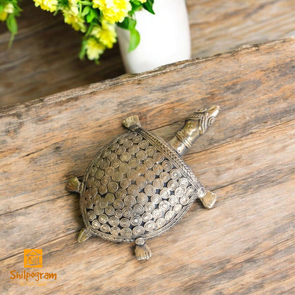 Dhokra Art Brass Metal Turtle Decorative Vastu Showpiece for Home Decor || D65