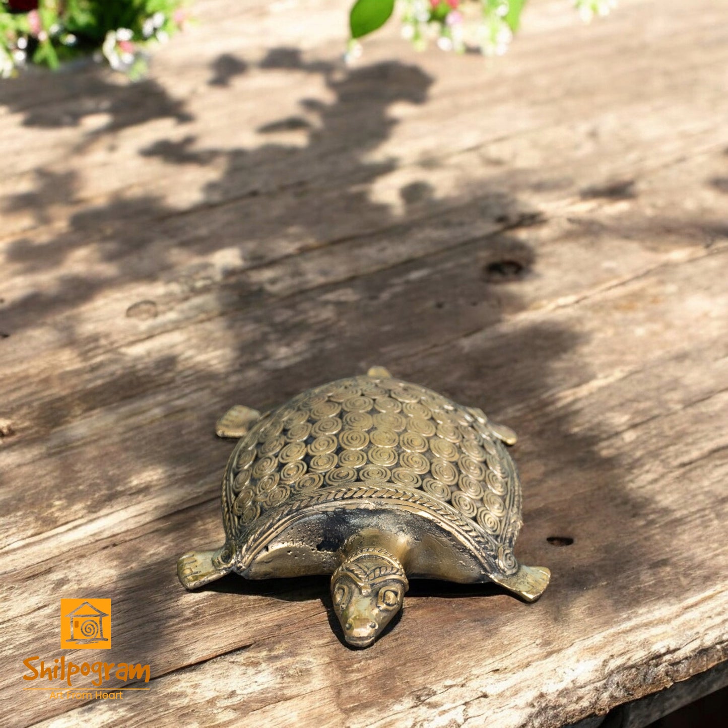 Dhokra Art Brass Metal Turtle Decorative Vastu Showpiece for Home Decor || D65