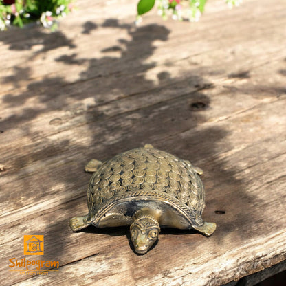 Dhokra Art Brass Metal Turtle Decorative Vastu Showpiece for Home Decor || D65