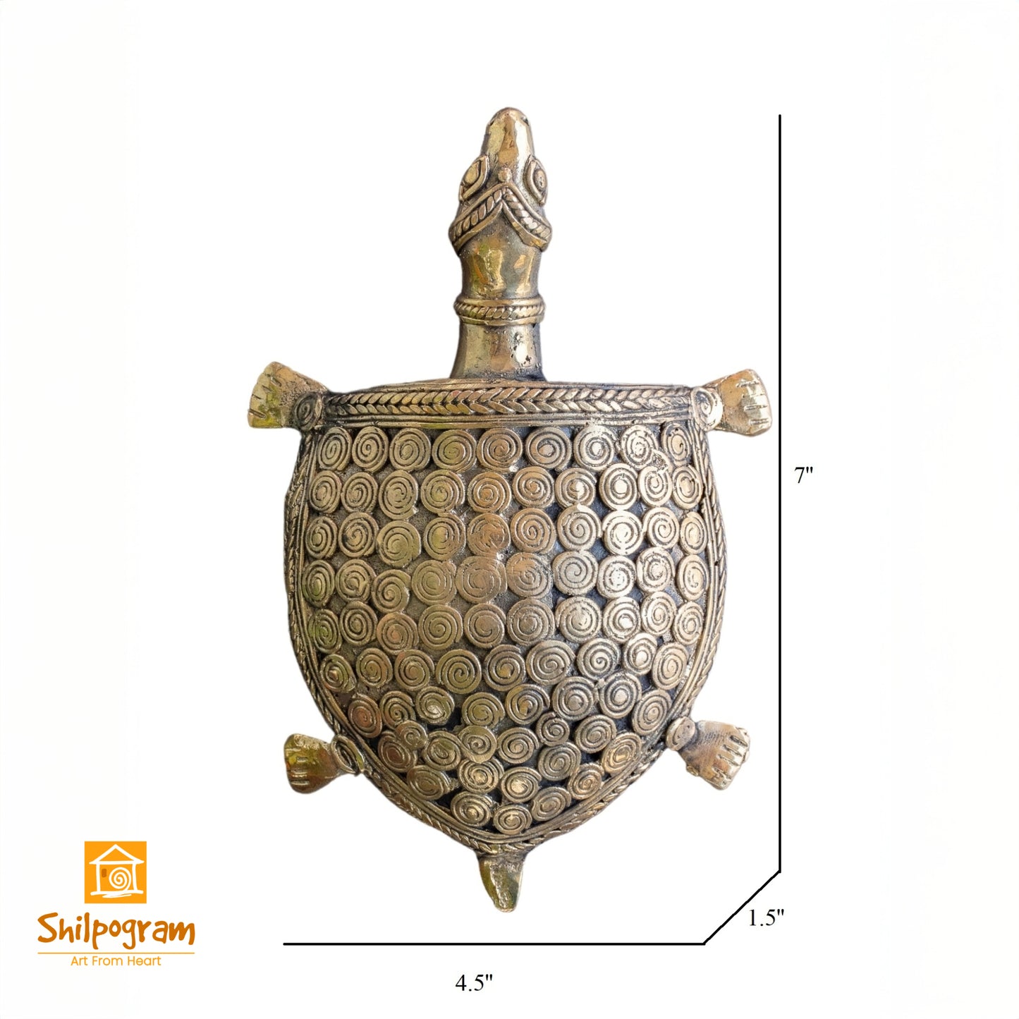 Dhokra Art Brass Metal Turtle Decorative Vastu Showpiece for Home Decor || D65