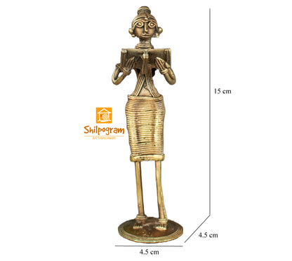 Dhokra Brass Metal Woman Book Reading for Home Decor || D79