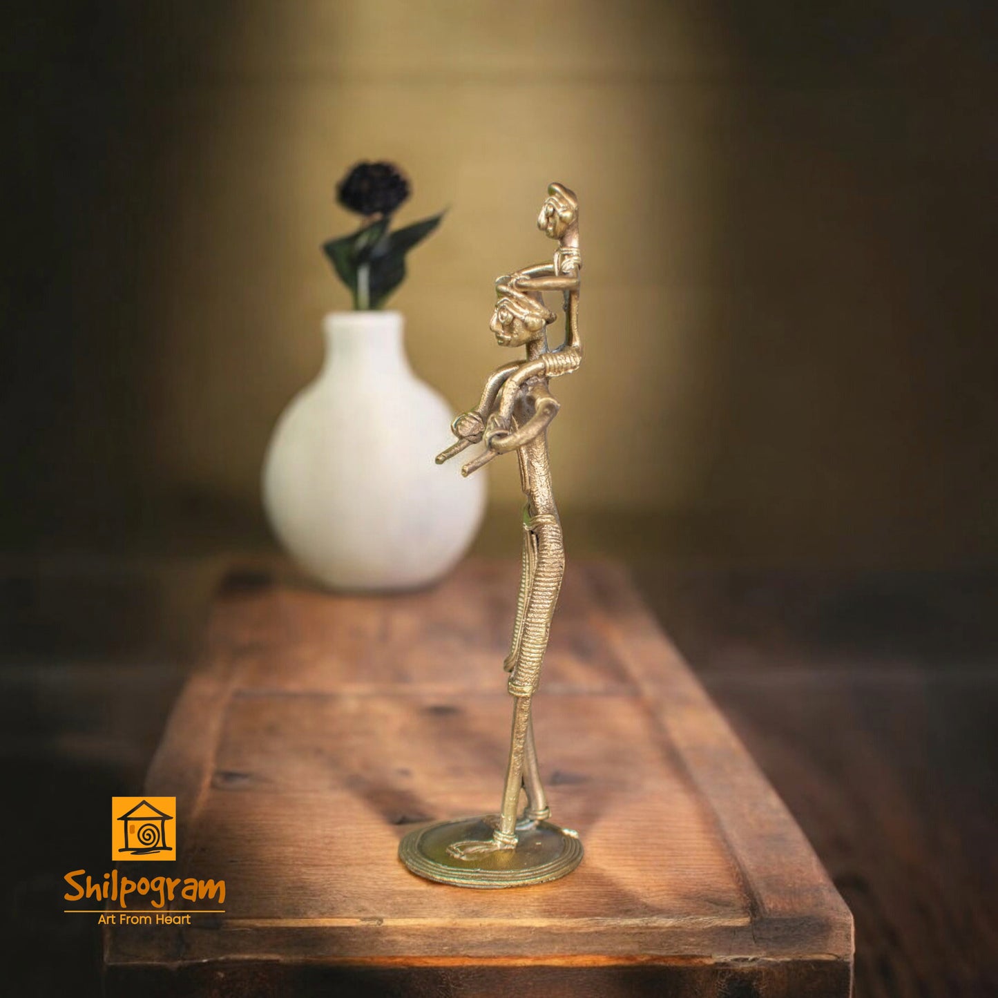 Dhokra Art Brass Metal Father and Son Home Decor || D80