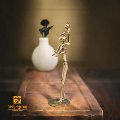 Dhokra Art Brass Metal Father and Son Home Decor || D80