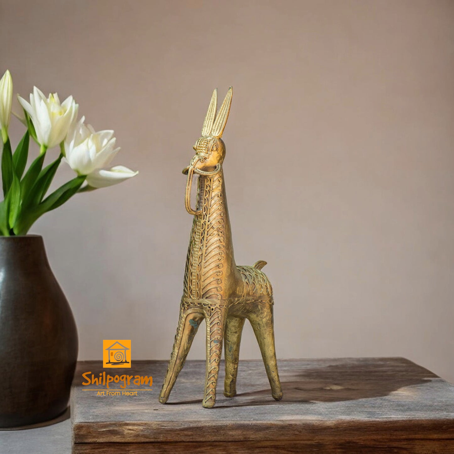 Dhokra Art Brass Metal Horse Decorative Showpiece || D101