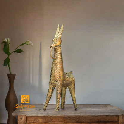 Dhokra Art Brass Metal Horse Decorative Showpiece || D101