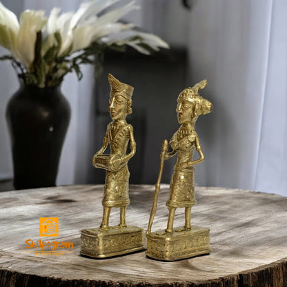 Chhattisgarh Bastar Dhokra Art Brass Metal Maria Tribal Couple Decorative Showpiece || D0102
