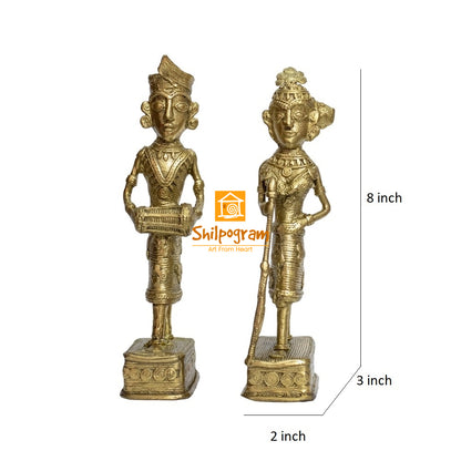Chhattisgarh Bastar Dhokra Art Brass Metal Maria Tribal Couple Decorative Showpiece || D0102