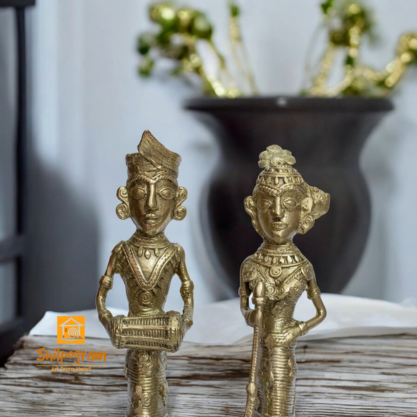 Chhattisgarh Bastar Dhokra Art Brass Metal Maria Tribal Couple Decorative Showpiece || D0102