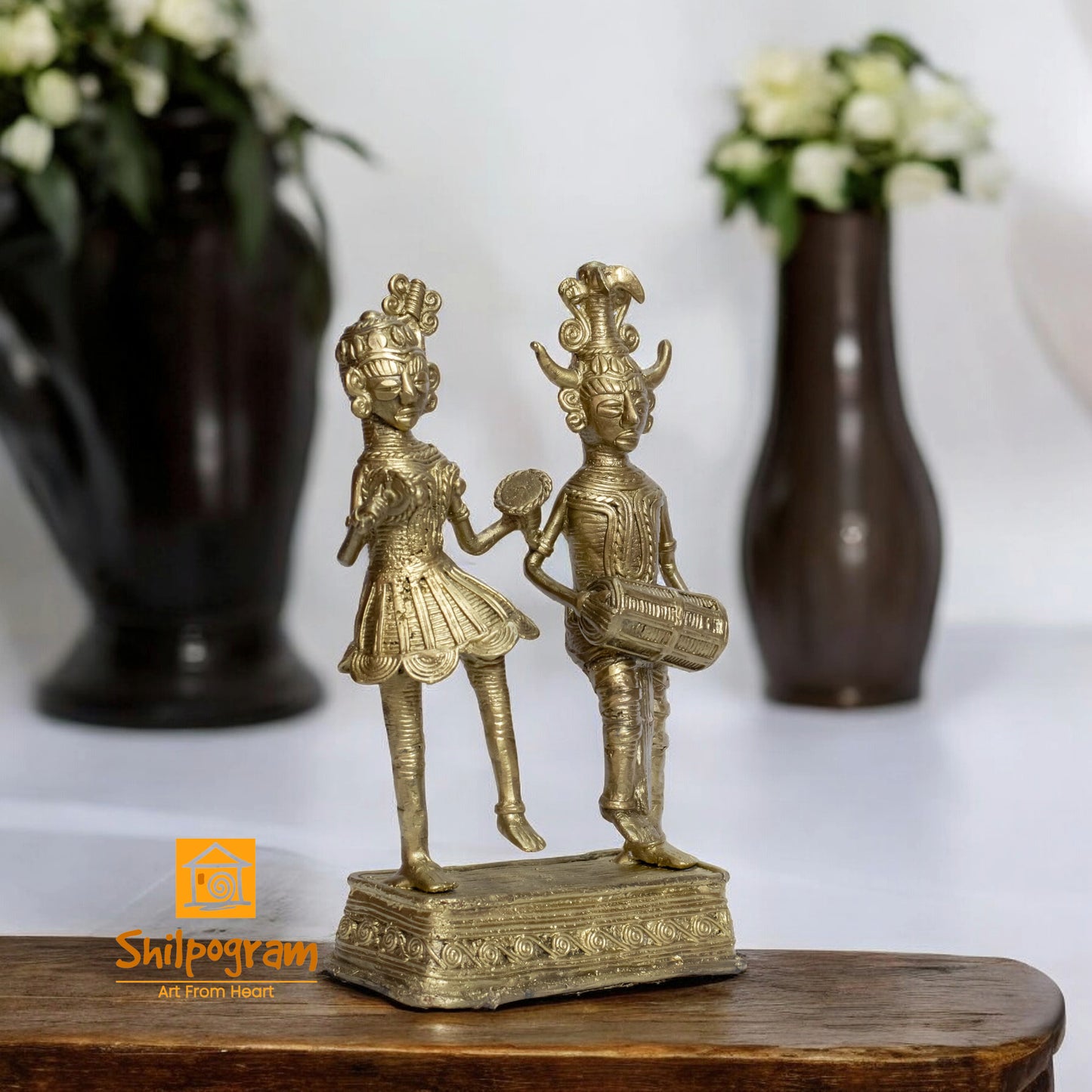 Chhattisgarh Bastar Dhokra Art Brass Metal Maria Tribal Couple Decorative Showpiece || D0103