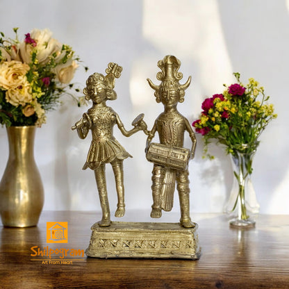 Chhattisgarh Bastar Dhokra Art Brass Metal Maria Tribal Couple Decorative Showpiece || D0103