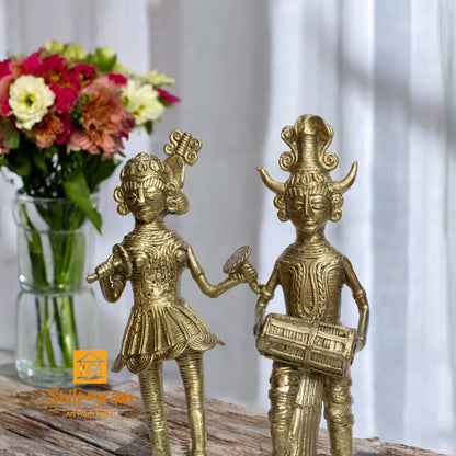 Chhattisgarh Bastar Dhokra Art Brass Metal Maria Tribal Couple Decorative Showpiece || D0103