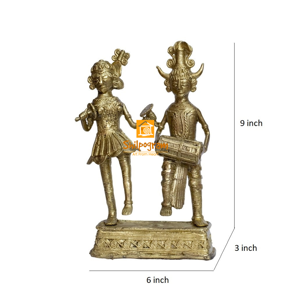 Chhattisgarh Bastar Dhokra Art Brass Metal Maria Tribal Couple Decorative Showpiece || D0103
