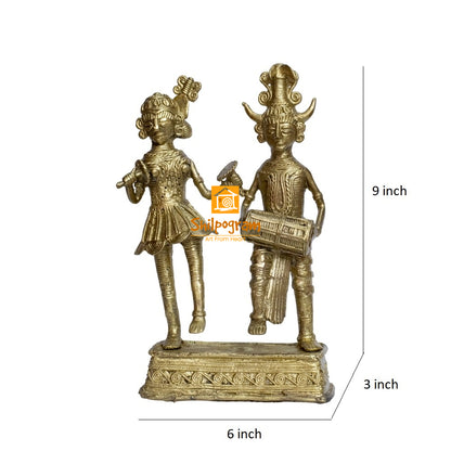Chhattisgarh Bastar Dhokra Art Brass Metal Maria Tribal Couple Decorative Showpiece || D0103