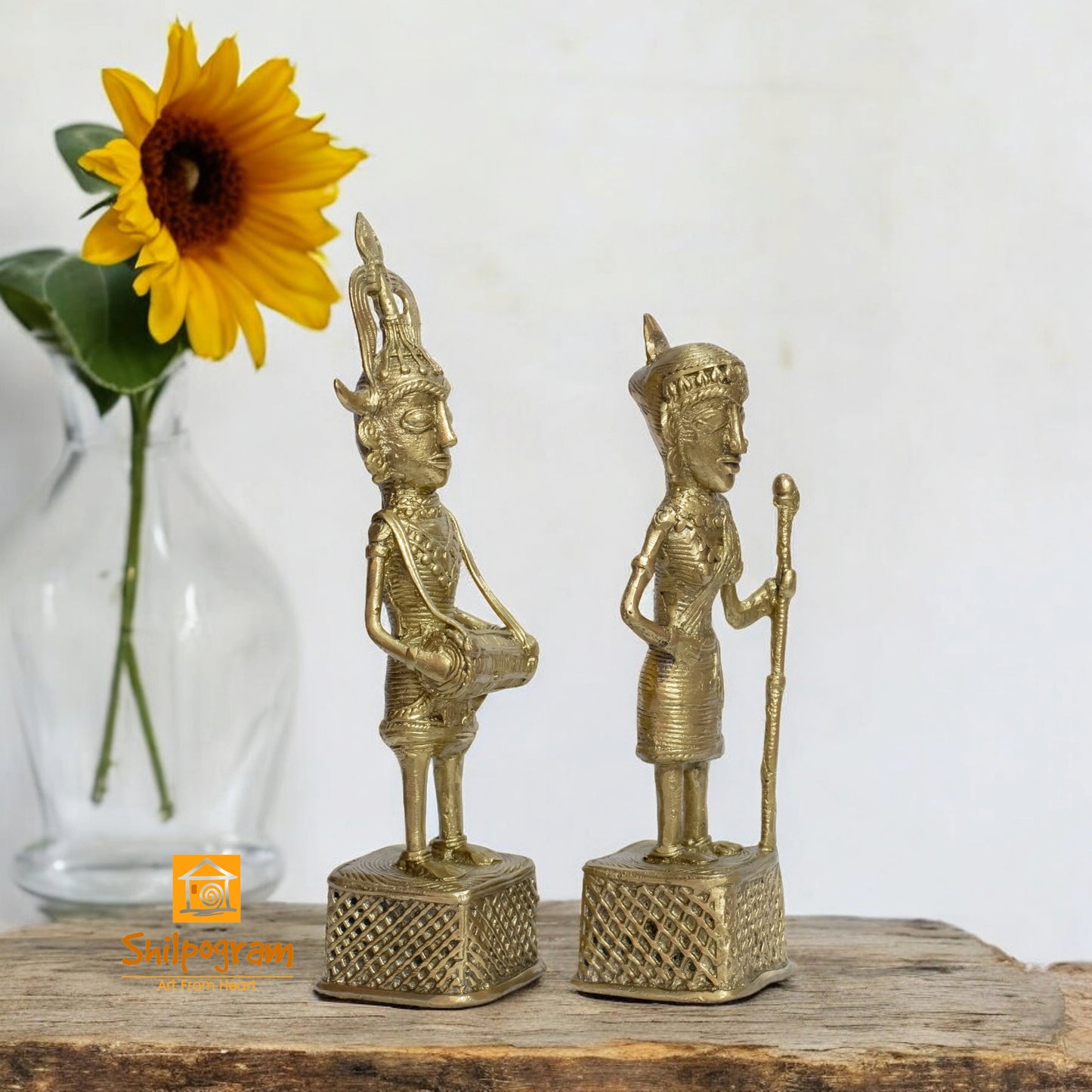 Chhattisgarh Bastar Dhokra Art Brass Metal Maria Tribal Couple Decorative Showpiece || D0105