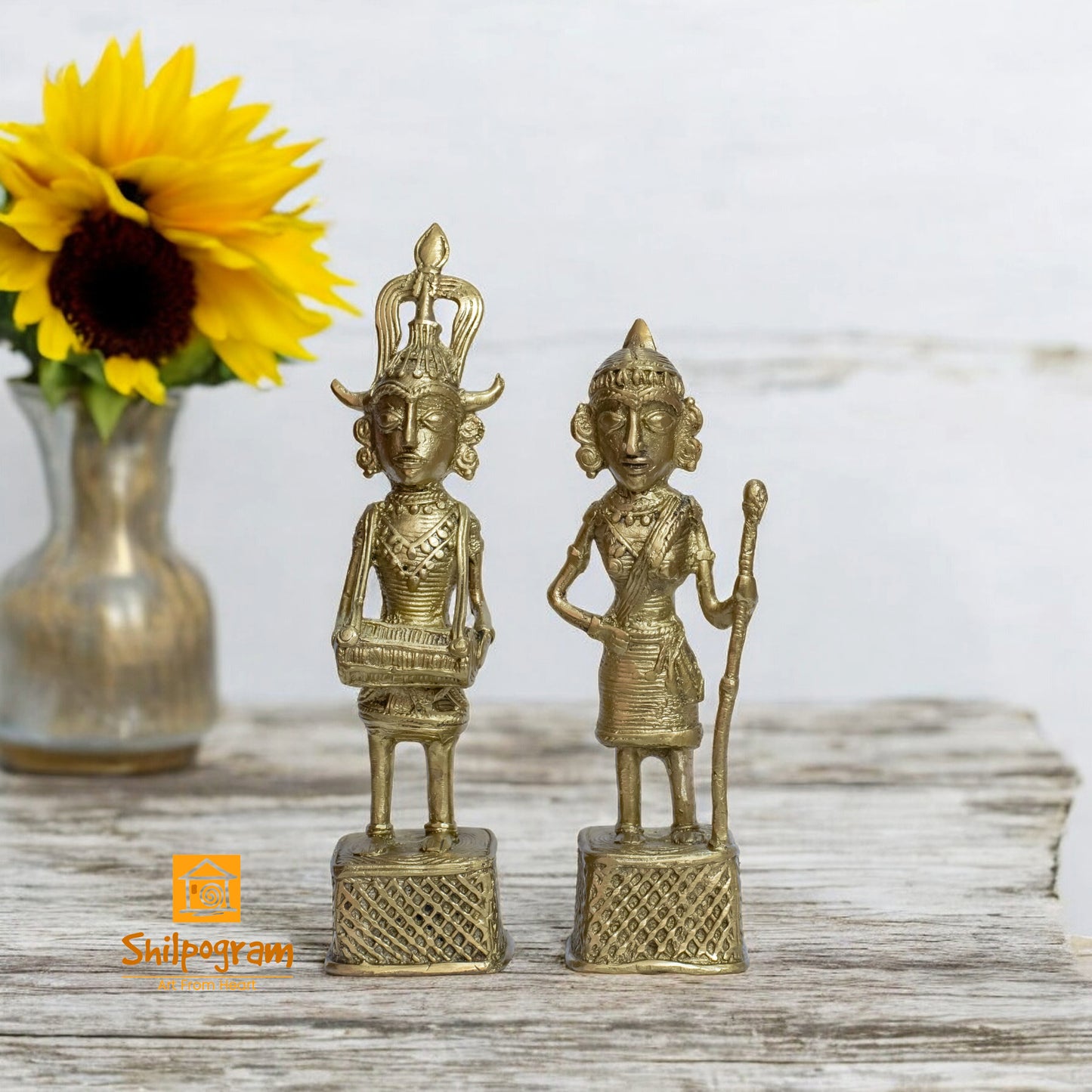 Chhattisgarh Bastar Dhokra Art Brass Metal Maria Tribal Couple Decorative Showpiece || D0105