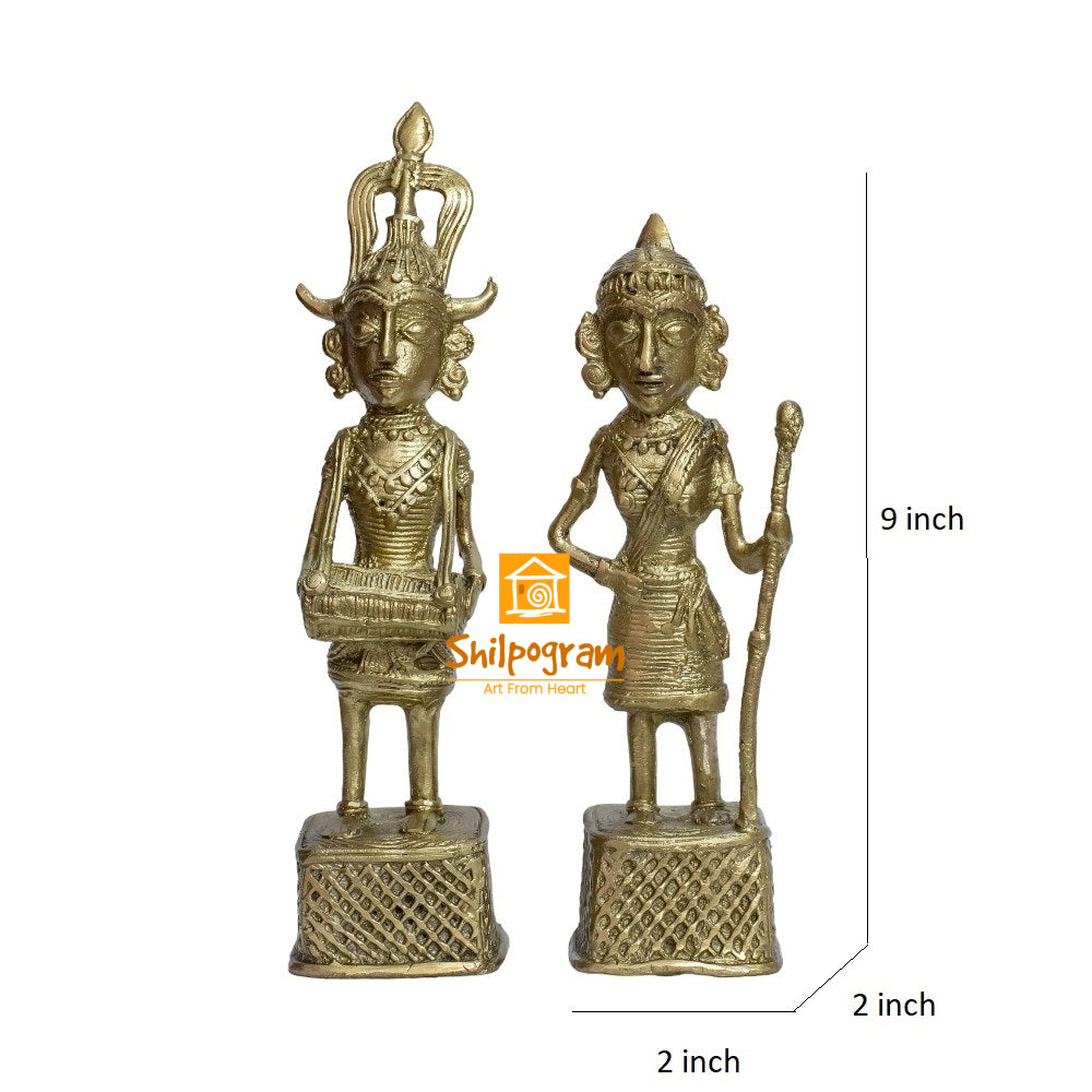 Chhattisgarh Bastar Dhokra Art Brass Metal Maria Tribal Couple Decorative Showpiece || D0105