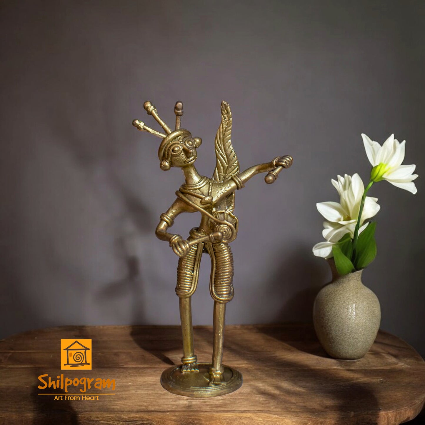 Dhokra Art Brass Metal Dhaki for Home Decor || D109