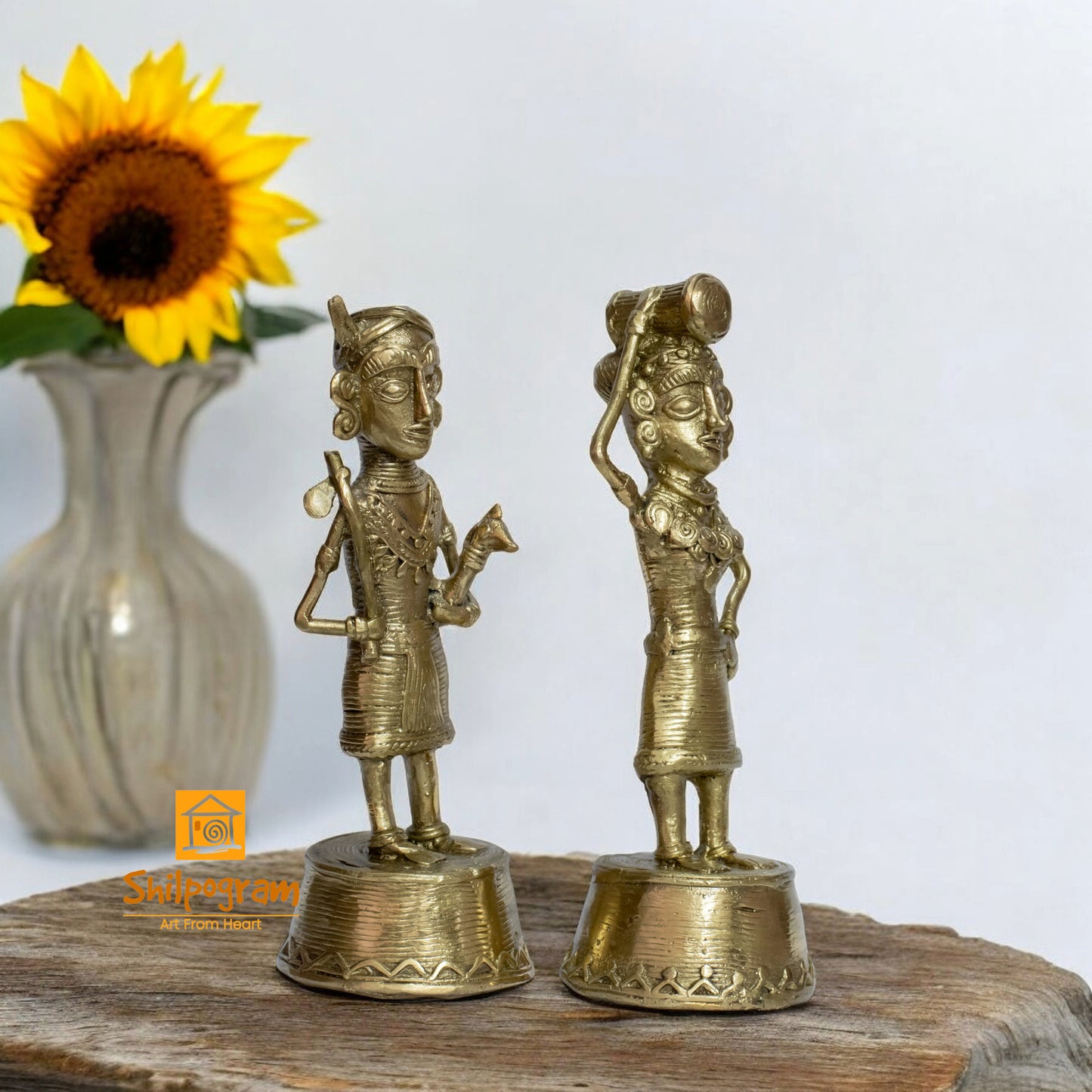 Chhattisgarh Bastar Dhokra Art Brass Metal Maria Tribal Couple Decorative Showpiece || D0112