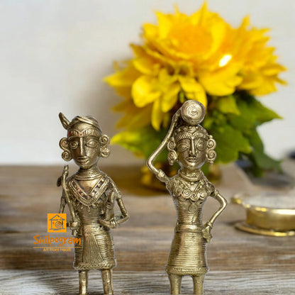 Chhattisgarh Bastar Dhokra Art Brass Metal Maria Tribal Couple Decorative Showpiece || D0112