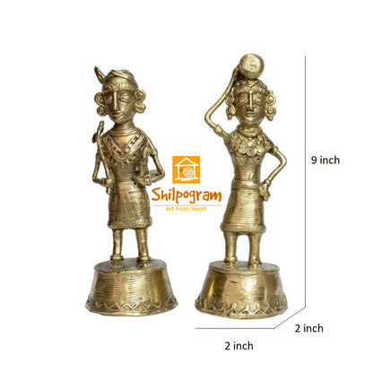 Chhattisgarh Bastar Dhokra Art Brass Metal Maria Tribal Couple Decorative Showpiece || D0112
