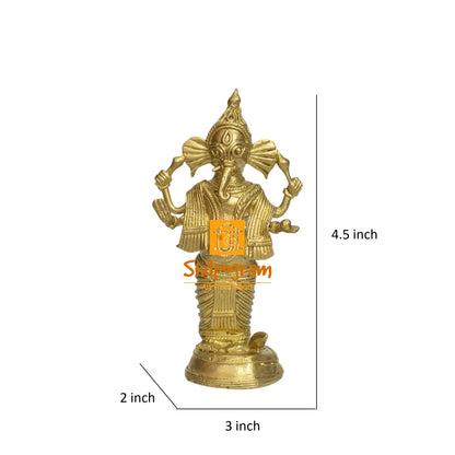 Dhokra Art Brass Metal Ganesh Decorative Showpiece || D137