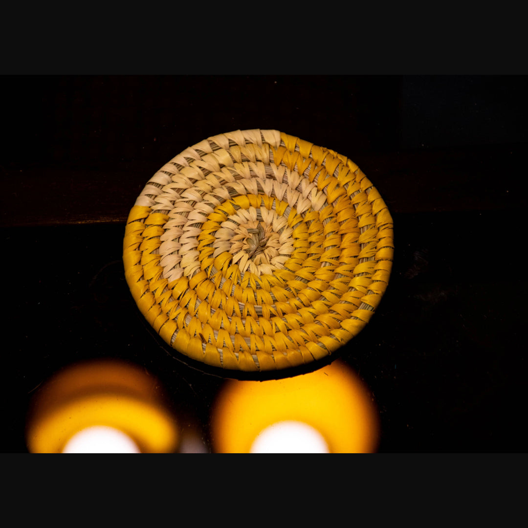 Handmade Sabai Grass Coasters (Set of 4) || Diameter 4"