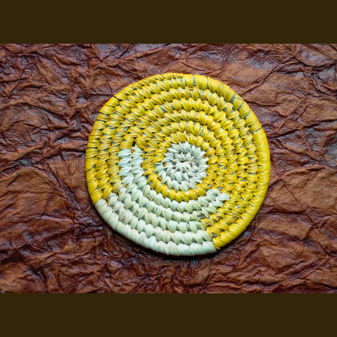Handmade Sabai Grass Coasters (Set of 4) || Diameter 4"