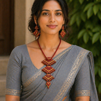 Handmade Terracotta Jewelry Set for Woman TRN125